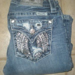 MISS ME  Mid Rise  Boot  Jeans    NWOT  Size 25   Distressed